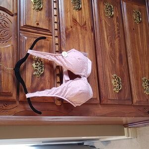 NWT Danskin Soft Lace Pink/Blush Bra XL